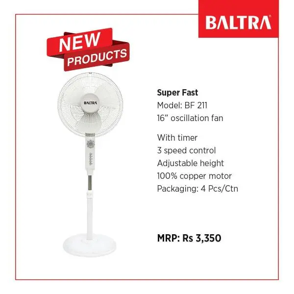 BALTRA Stand Fan / Super Fast / 16 inch / With Timer / 12 months warranty - Image 2