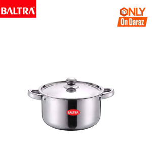 BALTRA Steel Multilayer Casserole | Cook and Serve | 26 cm | 4.2 ltr | Stainless Steel Cookware | With Lid | Induction Based