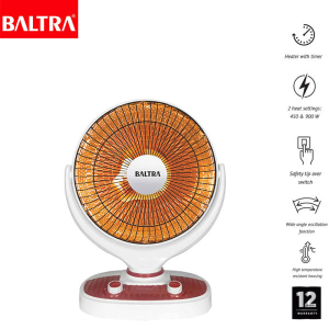 BALTRA Sun heater with timer | Smiley | BTH 144 | 2 heat settings: 450 & 900 W | Safety tip over switch | Easy to use & clean | Wide angle oscillation function | High temperature resistant housing | 900 W |12 Month Warranty