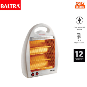 BALTRA Two Rod Heater | Amber | 2 heating levels: 400 & 800 W | Safety tip over switch | Cool touch cabinet | High temperature resistant housing | 800 W |12 Month Warranty