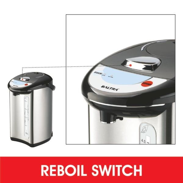 "BALTRA Water Airpot | Thermal | 3 ltr | 750 Watt | High grade SS inner pot | 3 way hot water dispensing system manual auto & hand dispenser | Precise temperature control | Re-boil switch | 12 months warranty" - Image 3