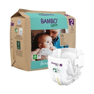 Bambo Nature Baby Diapers Size 2 S (3–6 kg) – 30 pcs Tape Style | Eco-Friendly