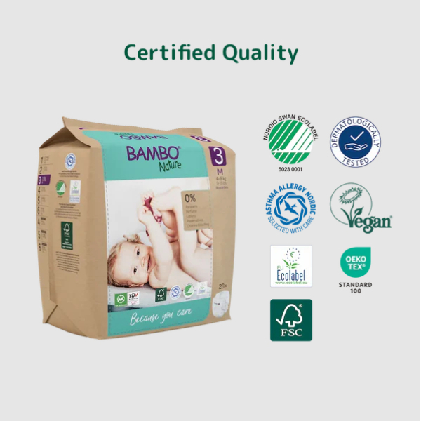 Bambo Nature Baby Diapers Size 3 M (4–8 kg) – 28 pcs Tape Style | Eco-Friendly, Soft & Sensitive Skin Safe Diapers - Image 4