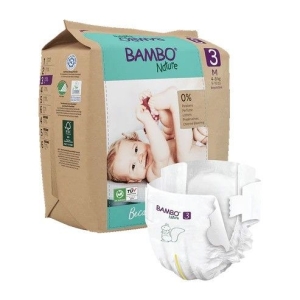Bambo Nature Baby Diapers Size 3 M (4–8 kg) – 28 pcs Tape Style | Eco-Friendly