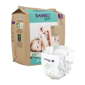 Bambo Nature Baby Diapers Size 3 M (4–8 kg) – 28 pcs Tape Style | Eco-Friendly