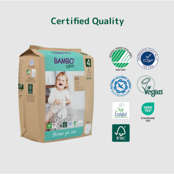 Bambo Nature Baby Diapers Size 4 L (7–12 kg) – 20 pcs (Pack of 2) Pants Style | Eco-Friendly, Soft & Sensitive Skin Safe Diapers - Image 4