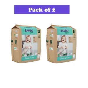 Bambo Nature Baby Diapers Size 4 L (7–12 kg) – 20 pcs (Pack of 2) Pants Style | Eco-Friendly