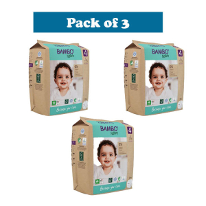 Bambo Nature Baby Diapers Size 4 L (7–14 kg) – 24 pcs (Pack of 3) Tape Style | Eco-Friendly