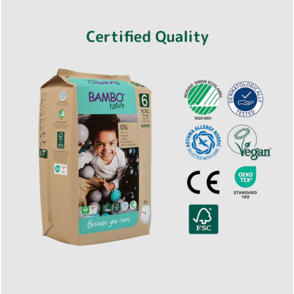 Bambo Nature Baby Diapers Size 6 XXL (15+ kg) – 18 pcs (Pack of 2) Pants Style | Eco-Friendly, Soft & Sensitive Skin Safe Diapers - Image 3