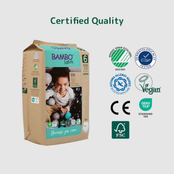 Bambo Nature Baby Diapers Size 6 XXL (15+ kg) – 18 pcs (Pack of 3) Pants Style | Eco-Friendly, Soft & Sensitive Skin Safe Diapers - Image 4