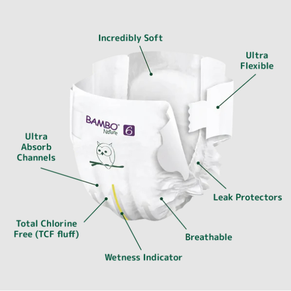 Bambo Nature Baby Diapers Size 6 XXL (16+ kg) – 20 pcs Tape Style | Eco-Friendly, Soft & Sensitive Skin Safe Diapers - Image 3