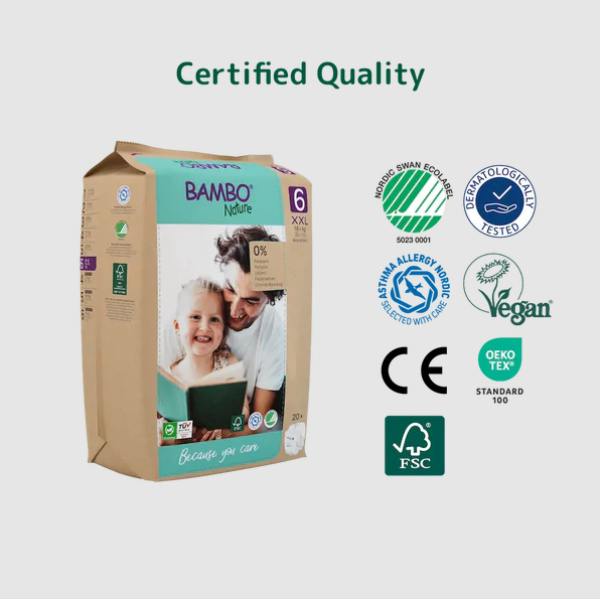 Bambo Nature Baby Diapers Size 6 XXL (16+ kg) – 20 pcs Tape Style | Eco-Friendly, Soft & Sensitive Skin Safe Diapers - Image 4