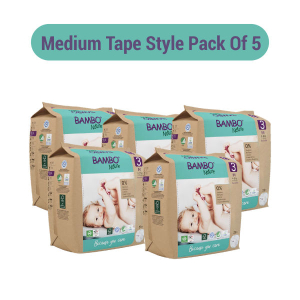 Bambo Nature Diapers size 3(M28 - Tape Style) Pack Of 5