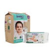 Bambo Nature Diapers Size 4 L (7–14 kgs) (24 pcs Tape Style) + 50 pcs Biodegradable Wet Wipes | Eco-Friendly Baby Diaper Combo Pack | Sensitive Skin Safe