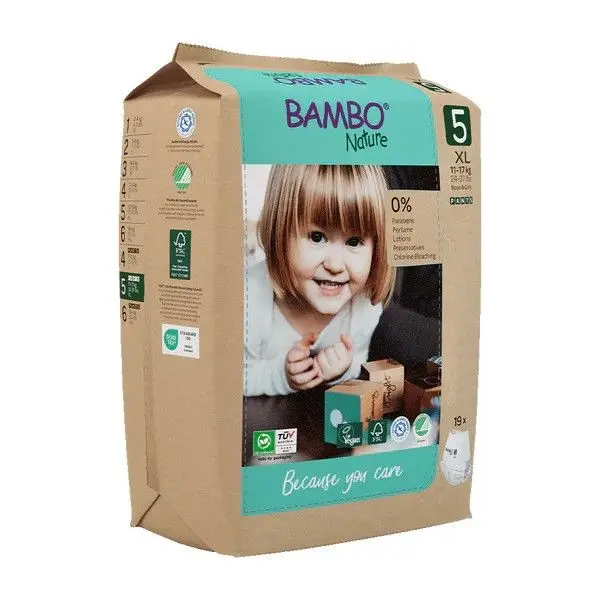 Bambo Nature Diapers size 5(XL), Pants Style (12-18 kg / 27-40 lbs), 19 pcs - Image 3