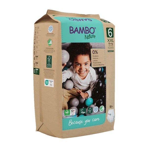 Bambo Nature Diapers size 6(XXL), Pants Style (16+ kg / 35+ lbs), 18 pcs - Image 3