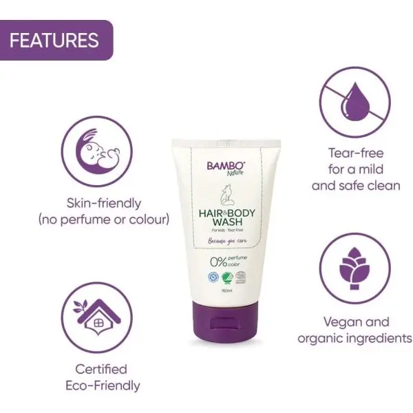 Bambo Nature Hair & Body Wash 150ml - Image 2