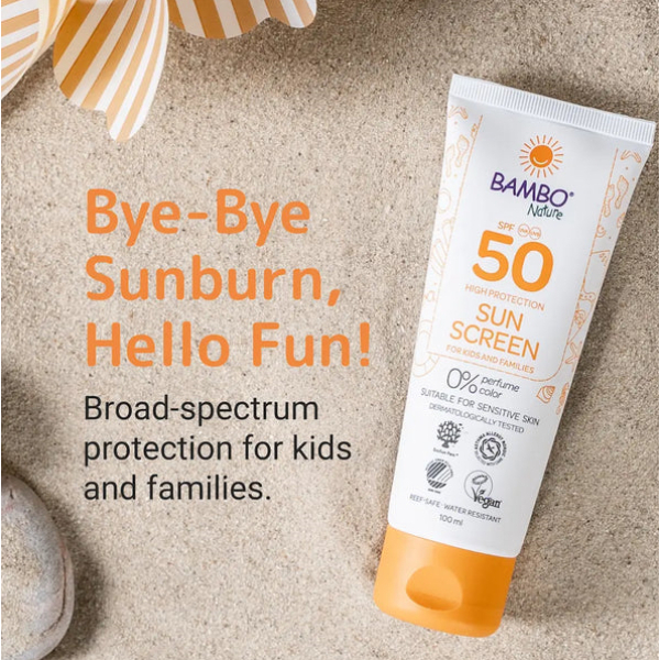 Bambo Nature Sunscreen SPF50 100ml | Baby Sunscreen | UVA/UVB Protection, Water-Resistant & Safe for Sensitive Skin - Image 3