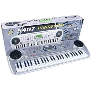 Bandstand Electronic Keyboard 54 Key Musical Piano With Microphone Model 5407 and LCD Display Record
