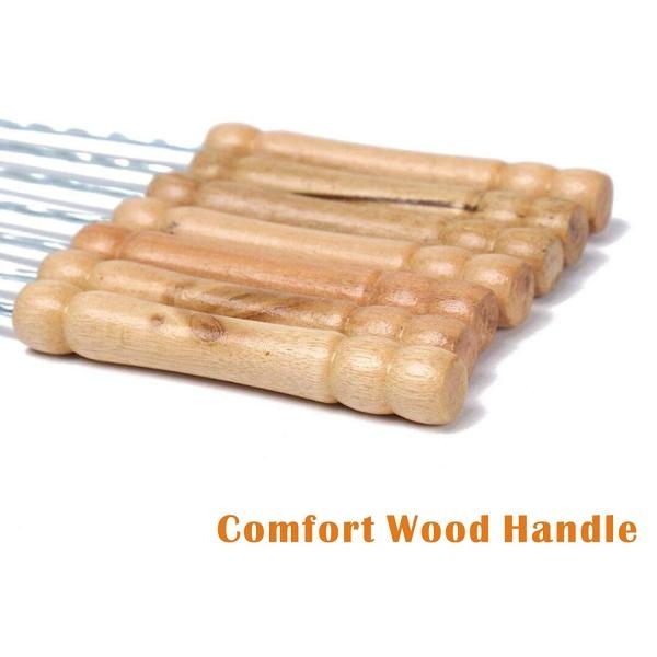 Barbecue Skewers，Meccion 10Pcs Stainless Steel Barbecue String With Wooden Handle Bbq Stick Needles - Image 2