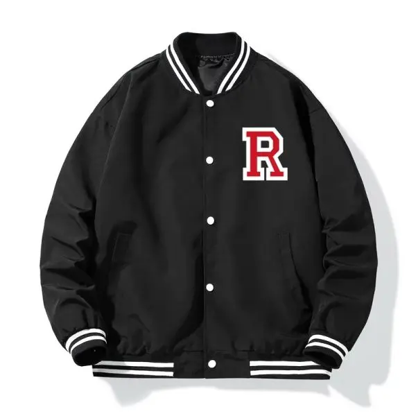 Baseball Windproof And Dustproof Double Layer Jacket For Men - Black | Fashion Baseball Double Layer Jacket For Men - Image 2