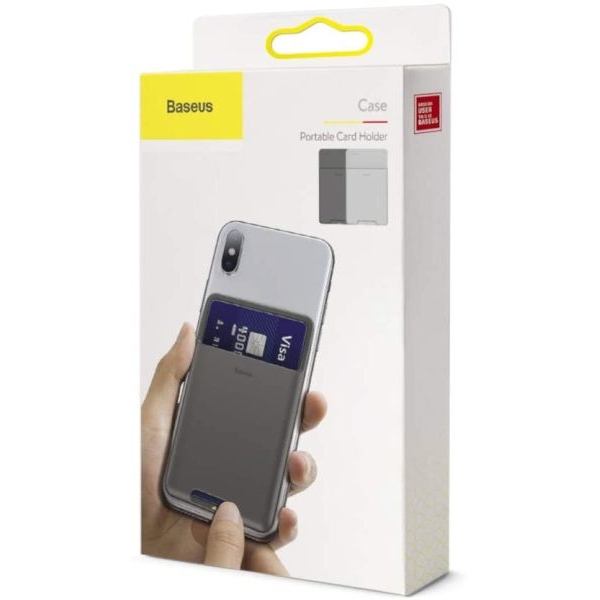 Baseus Back Stick Silicone Card Bag Dark Grey Ackd-A0G