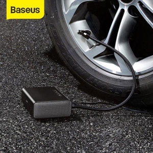 Baseus Quick Charge 3.0 Smart Car Tire Inflator Pump, Portable & Durable Tire Pressure Monitoring System - Black