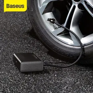 Baseus Quick Charge 3.0 Smart Car Tire Inflator Pump, Portable & Durable Tire Pressure Monitoring System - Black