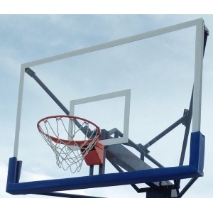 Basketball Backboard /Toughened Glass Basketball Board /Official size 6/4 Single Piece With Basket Ball Hoops And Net Set By Mitraa