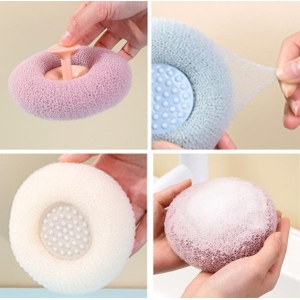 Bath Towel Scrub Bath Massage Shower Ball With Sucker Scrub Bath Exfoliator Mud Wipe Brush Rub Back Sponge