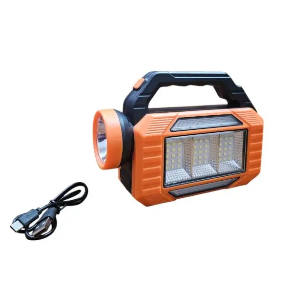 BATTERY + RECHARGEABLE FLASHLIGHT TYPE C SOLAR RED - Image 3