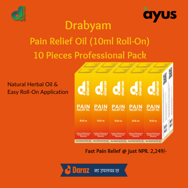 Drabyam Pain Relief Oil Roll-On 10ml - 10 Pieces Bundle - Image 4