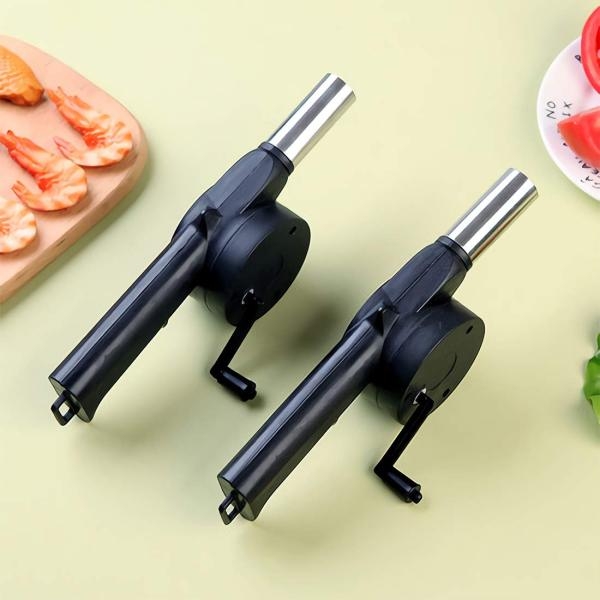 BBQ Fan Air Blower Fast Fire Starter Portable Mini Manual Hand Crank for Outdoor Picnic Camping Cooking Barbecue Charcoal Grills Stove Accessories - Image 4