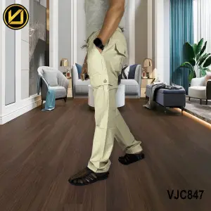 VIRJEANS (VJC847) Cargo Box Trouser For Men- Dark Cream