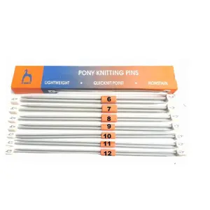 Aluminum Knitting Needles Set of 2 - Size No. 9