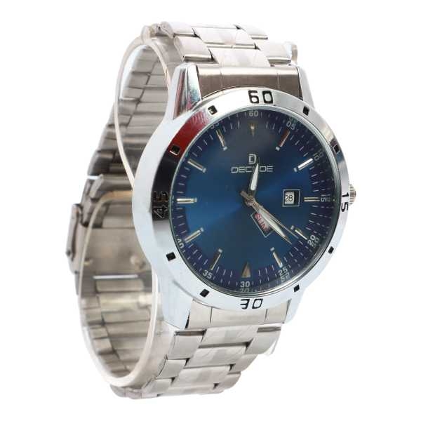 Silver Color Unisex Dial Stainless Steel Metal Strap Watch - Image 3