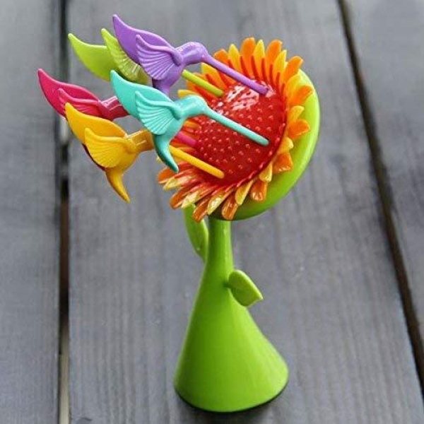 Navisha Birdie Fruit Fork Bird Shape Stick Tree Shape Holder Tableware Food Grade - Image 4
