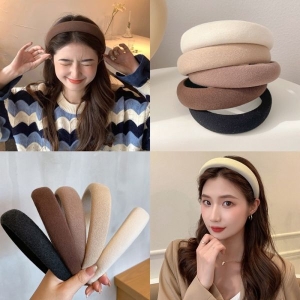 KOJA New Korean Plain Thick Velvet Sponge Headband