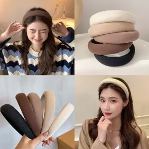KOJA New Korean Plain Thick Velvet Sponge Headband