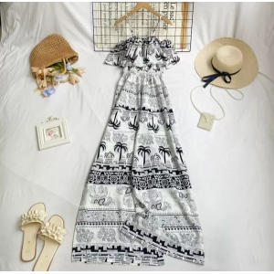 Beautiful Design Jump Suit With Front Frill And Strip