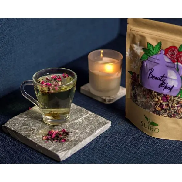 Beauty Blend Herbal Tea For Healthier Skin, Heart Health, Weight Loss, Increase Immunity, Reduces Inflammation, And Detoxification - 65GMS Kraft Pack - Suiro Teas - Image 2