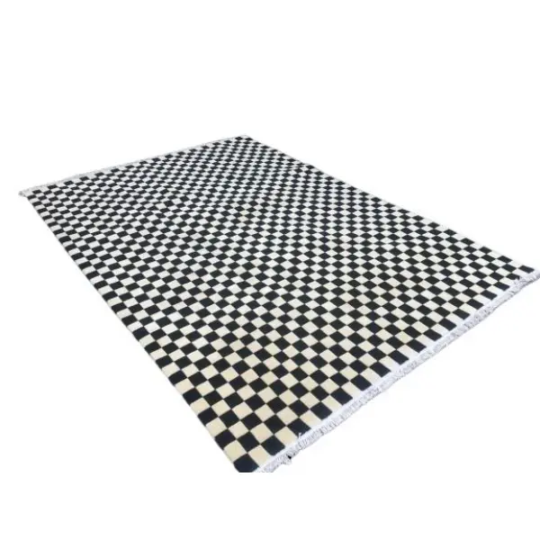 Beige & Black 170 Cm x 240 Cm 60 Knots Handknotted Nepali Carpet /Nepali Galaicha - Image 3