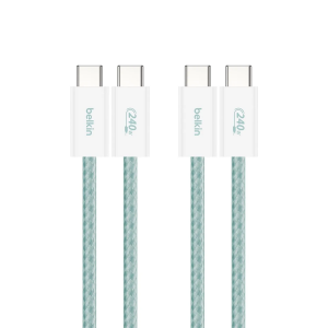Belkin Braided USB-C to USB-C Cable – Pack of 2 | 240W | PD Compatible