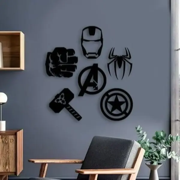 Marvel Superhero Avengers Collections Wooden Wall Decor Frames 6 pc - Image 3