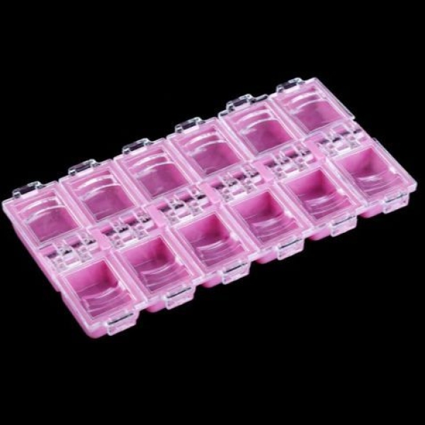 Grid Nail Stone Storage Box Multi Compartment Nail Stone Box Nail Storage Box Nail Art Storage Box Nail Technician Nail Extension Nail Pearl Nail Technician Beauty DIY Nail Art Accessories Nail Salons Pedicure & Manicure Tool Multipurpose Jewelry Box - Image 3