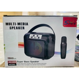 SING-E ZQS1490W Best Latest Portable Mini karaoke Colorful Lights Microphone TF Card Bluetooth Speaker