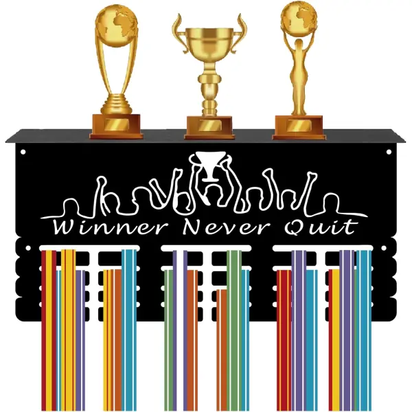 Medal Holder Wooden Aesthetic Trophy Stand Proud Display of Trophies with Different Designs Available Best for Gifting and Home Wall Decor in Black - Image 9