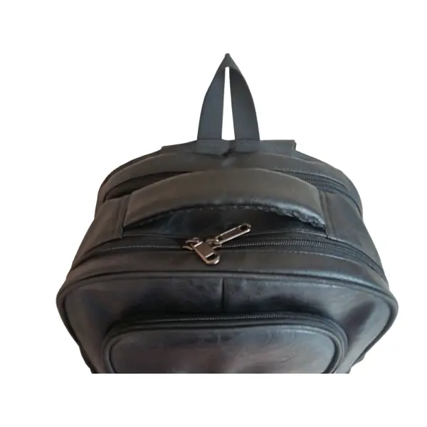 Black Color Leather Backpack - Image 2