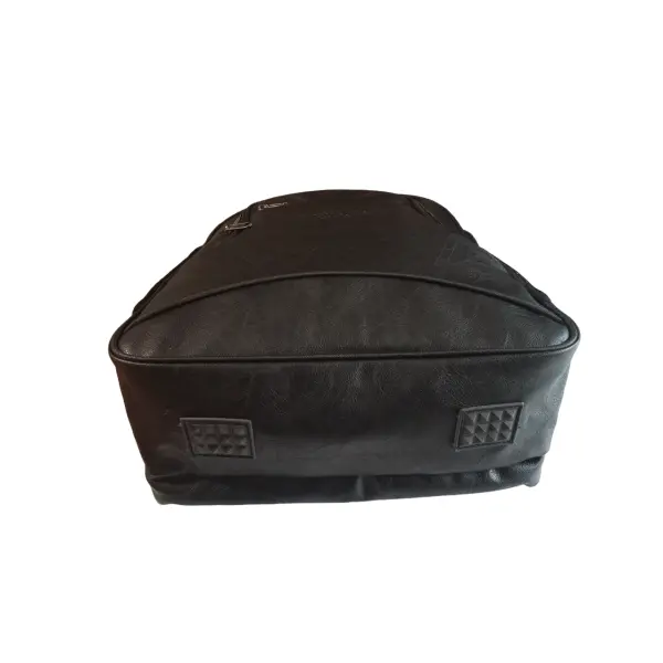 Black Color Leather Backpack - Image 3