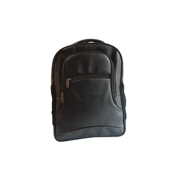 Black Color Leather Backpack - Image 4